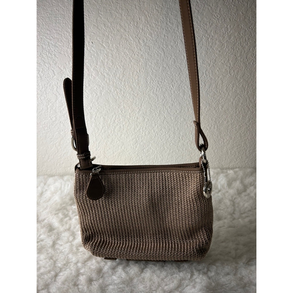 The Sak Brown Crochet Woven Crossbody Bag Purse Small - Picture 3 of 7